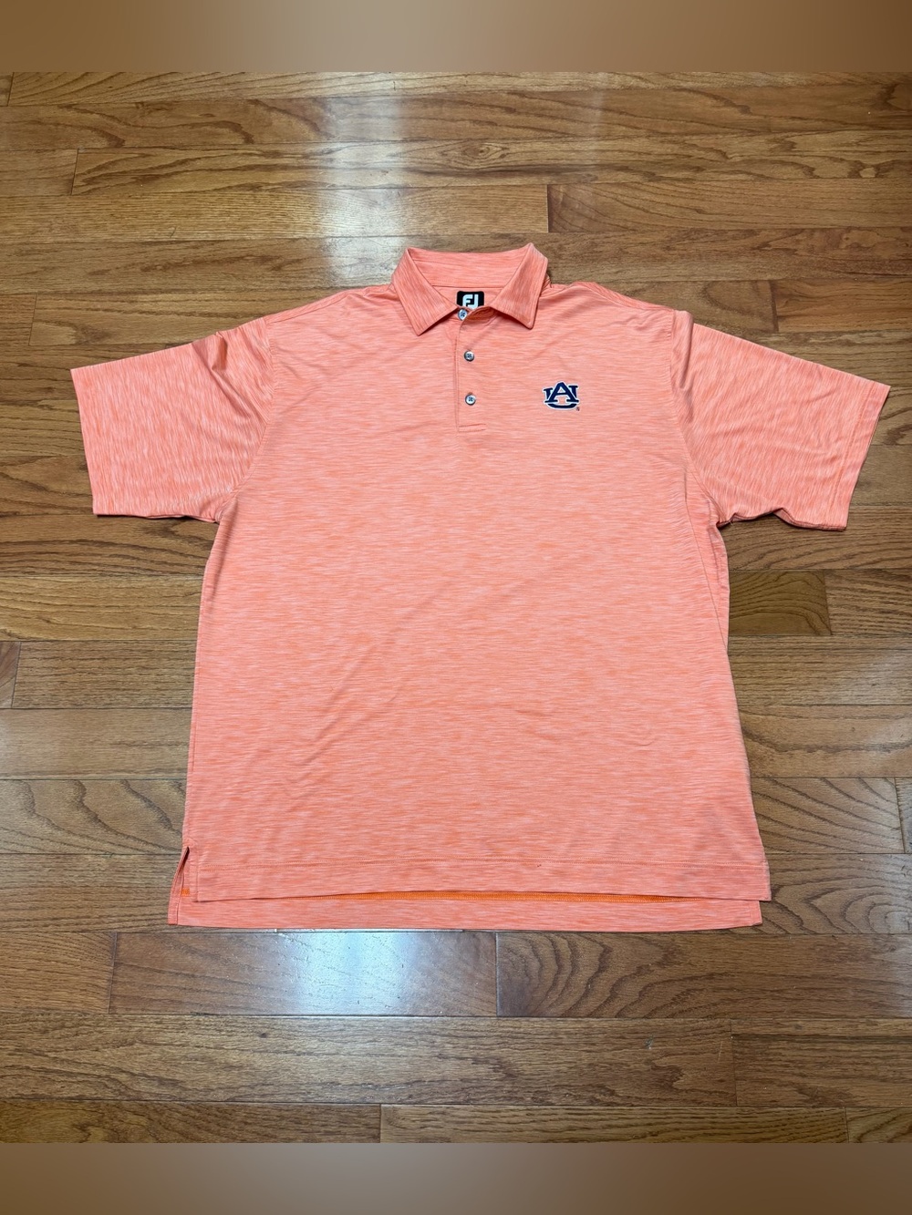FootJoy Men’s Auburn Polo Heather Orange Performance Golf Athletic Stretch Sz XL